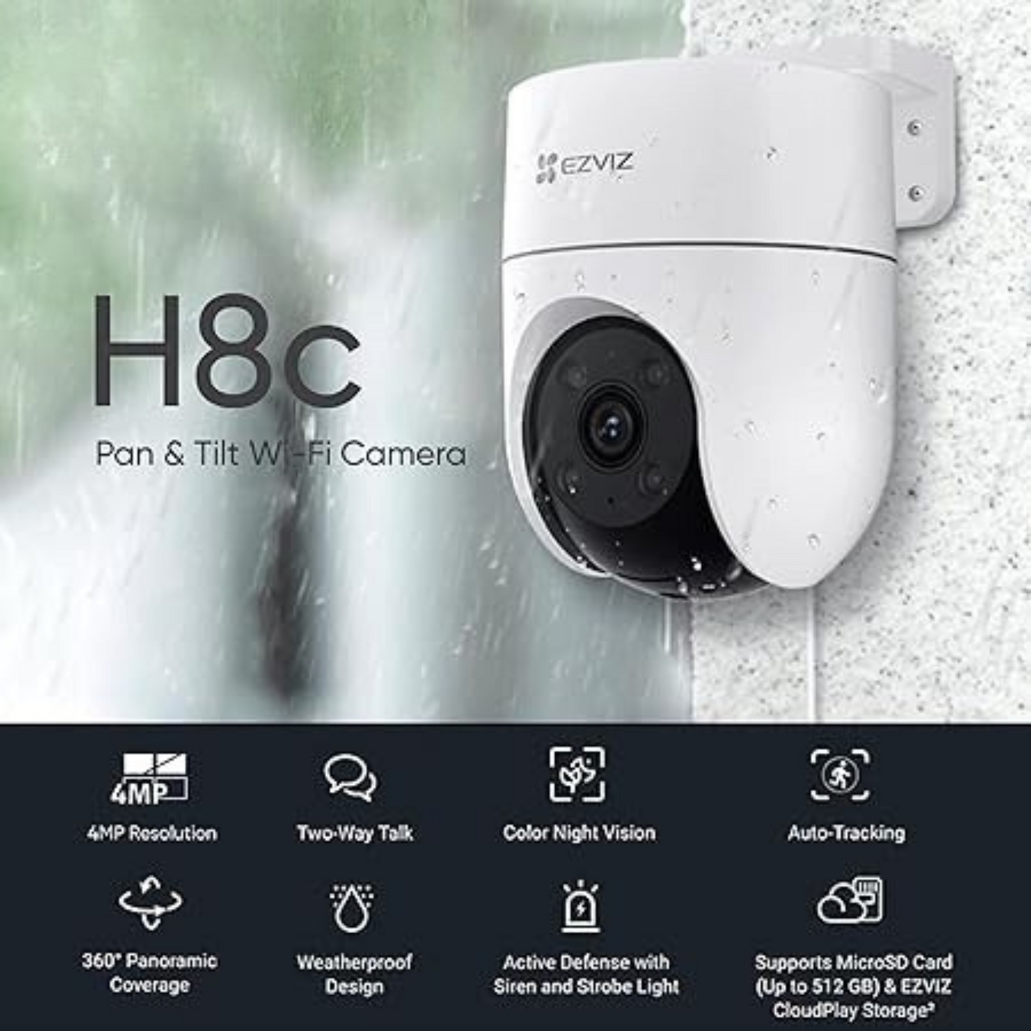 Ezviz by Hikvision H8C 2MP Outdoor Pan & Tilt Wi-Fi Camera