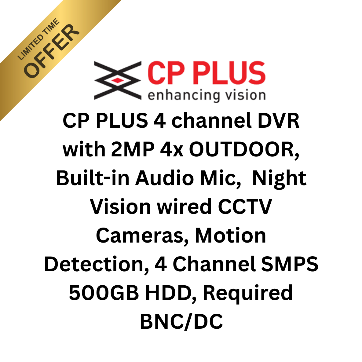 CP-PLUS 2MP 4-CHANNEL CCTV CAMERA FULL SYSTEM