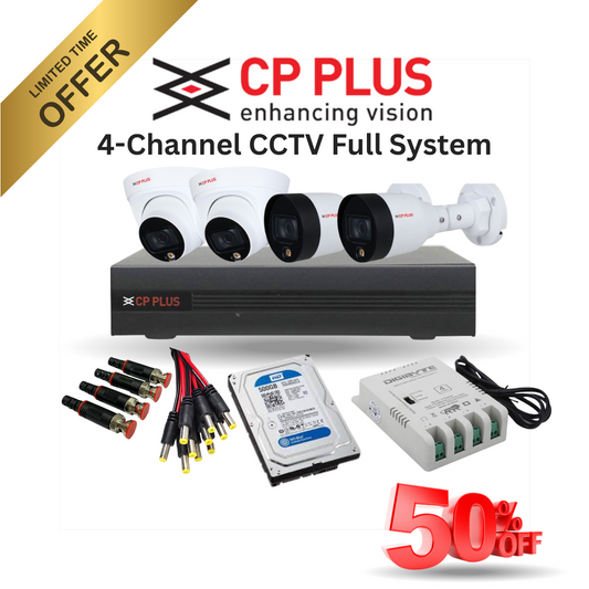CP-PLUS 2MP 4-CHANNEL CCTV CAMERA FULL SYSTEM
